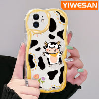 YIWESAN เคสสำหรับ iPhone 11 11 Pro 11 Pro Max,เคสลายการ์ตูนวัวสีสันสดใสเคสโทรศัพท์โปร่งใสเนื้อครีมปลอกซิลิโคนนิ่มป้องกันเลนส์กล้องเคสใสกันกระแทก