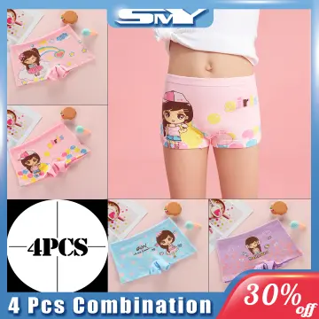 4 Pcs/lot Cotton Pink Soft Underpants Puberty Adolescent Panties