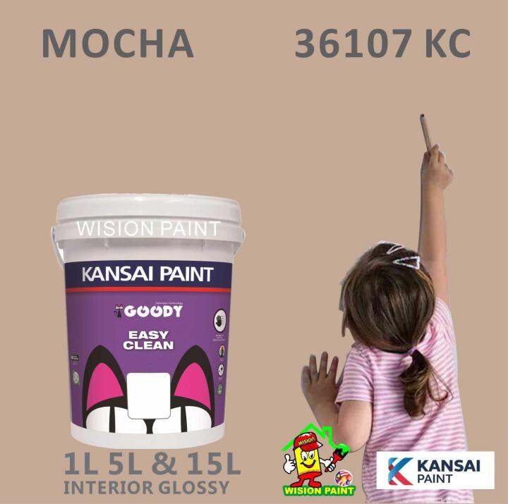 MOCHA 36107 KC ( 1L or 5L or 15L ) KANSAI PAINT EASY CLEAN GOODY MID