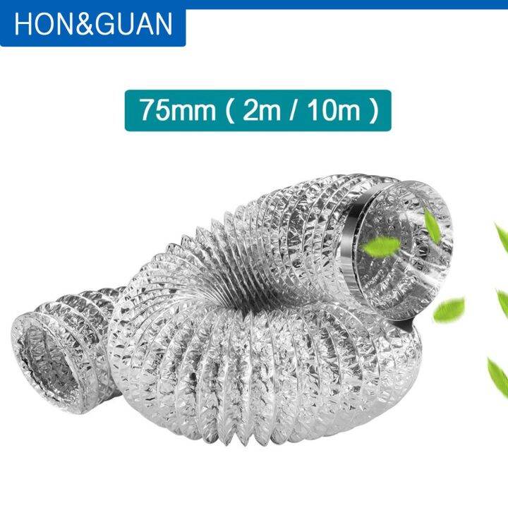 75mm Fan Ducting 3 Inch Double Aluminium Foil Ducting Hose Flexible