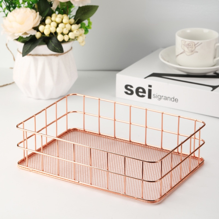 home-iron-art-storage-basket-dormitory-storage-office-desktop-cosmetic-snacks-organizing-storage-storage-basket