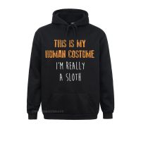 Human Costume Im Really A Sloth Halloween Gift Sweatshirts For Men Long Sleeve Hoodies 2021 Fashion Harajuku Clothes Printed Size XS-4XL