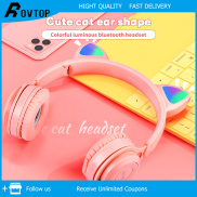 Rovtop Tai Nghe Tai Mèo HiFi Bluetooth 5.0 Mới Tai Nghe Không Dây Gập Mini