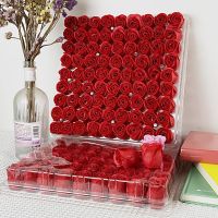 【LZ】◈∋  81 Pcs/Caso Sabão Flor Realista Romântico Multi-camada Pétalas Brilhante Cor Artificial Perfumado Rose Gift Box Caso Decoração Do Quarto DIY