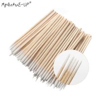 □❁ 100 pcs Disposable Ultra-small Cotton Swab Lint Free Micro Brushes Wood Cotton Buds Swabs Eyelash Extension Glue Removing Tools