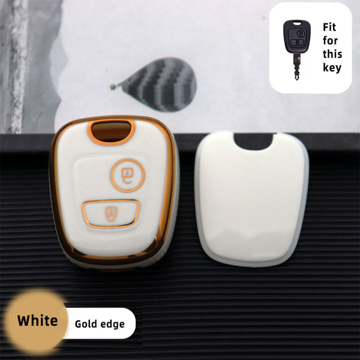 รถ-key-case-tpu-shell-fob-ผู้ถือ2ปุ่ม-peugeot-106-107-206-207-307-citroen-c1-c2-c3-c4-xsara-toyota-aygo