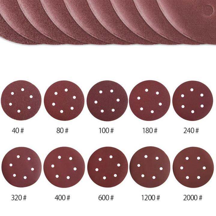100ชิ้น6นิ้ว6รูขัดกระดาษทรายติดตั้งเร็ว