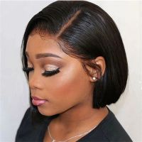 【LZ】❍  Bone Straight Bob Wig Lace Front Human Hair Wigs For Women Short Bob Wig HD Lace Frontal Wig Glueless Wig Human Hair 180