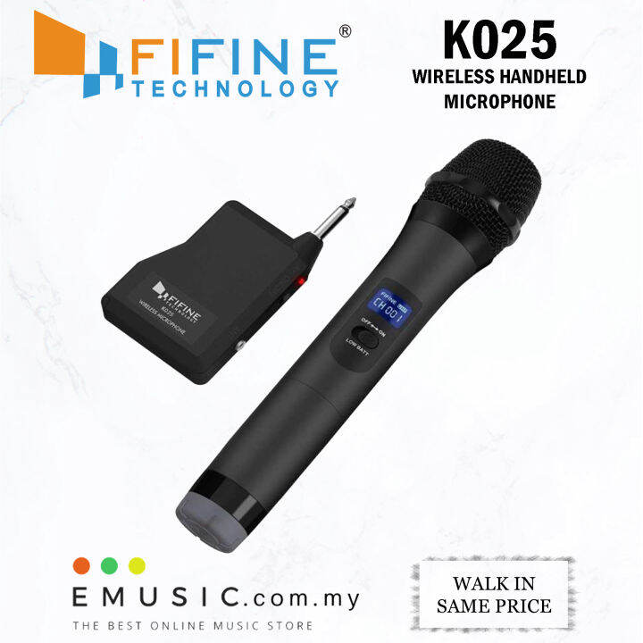 FIFINE K025 Handheld Wireless Microphone BatteryPowered for Karaoke
