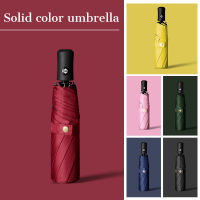 Automatic Umbrella Black Steel 10 Ribs 3 Folding Inverted Windproof Umbrellas Travel Compact Strong Portable Backpack Umbrella