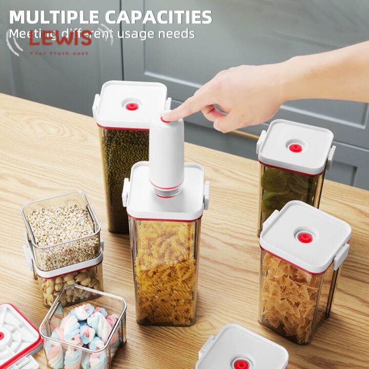 Lewis Vacuum Plastic Sealing Jar With Suction Pump Large Capacity