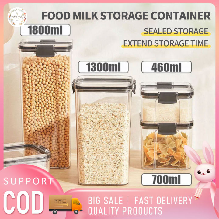 460~1800ml Stackable Storage Box Transparent Kitchen Containers