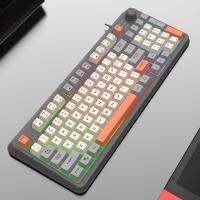 Sunnoony Keyboard Gaming RGB 94คีย์แป้นพิมพ์ USB แบบมีสายขนาดกะทัดรัดสำหรับนักเล่นเกมพอร์ตคอมพิวเตอร์แบบมินิ