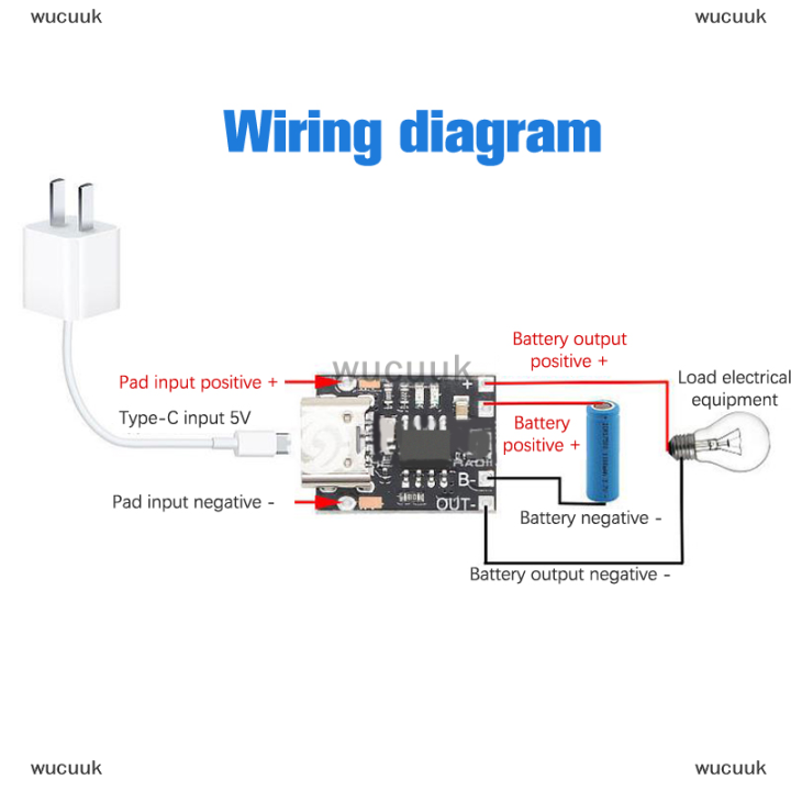 wucuuk-บอร์ดชาร์จแบตเตอรี่ลิเธียมขนาดเล็กมาก1a-โมดูลที่ชาร์จ3-7v4-2v-ชนิด-c-พร้อมแผงป้องกัน