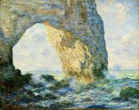 Manneport Rock Arch โดย Claude Monet มีหลายขนาดพิมพ์ผ้าใบ Giclee พิมพ์ลายพิมพ์แบน1ชิ้นกรอบด้านในหรือไร้กรอบ