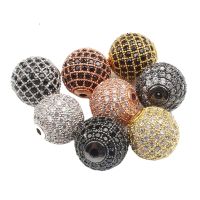 【YF】 3 pçs/lote CZ Spacer Bead Rodada 4 milímetros 6mm 8mm 10mm 12mm Latão Pave Cúbicos contas para Fazer Jóias Diy Encantos Pulseira de zircônia