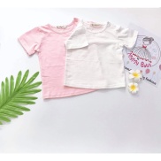 Áo thun cotton có 2 màu hồng và trắng dành cho các bé