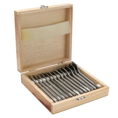 HH-DDPJ13pcs Flat Spade Drill Bits Set Metal Bit Kit Hex Shank Woodworking Tool Accessories