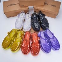 2023 MelissaˉThick sole sponge cake woven sandals Womens jelly shoes Summer beach shoes