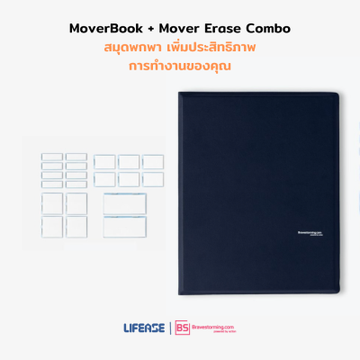 [BD SALE]สมุดแบบพกพา มาพร้อมกับ Mover Erase Combo ลบแล้วเขียนใหม่ได้เลย ประหยัดไม่เปลืองกระดาษ&nbsp;Planner Diary สมุดโน๊ต สมุดสันห่วงปกดำน้ำตาล ขนาด B5