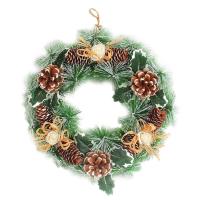 Artificial Christmas Wreath Front Door Decorative Wreath with Pine Cones for Festive Atmosphere Christmas Party Decorations for Hotel School Mall Apartment convenient