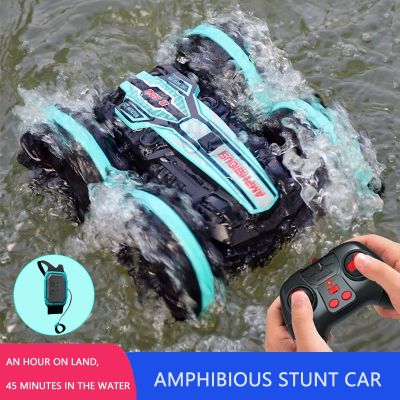 Newest High-tech Remote Control Car 2.4G Amphibious Stunt RC Car Double-sided Tumbling Driving Childrens Electric Toys for Boy