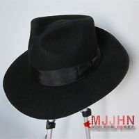 MJ Michael Jackson Billie Jean With Name Black FEDORA Wool Hat Trilby Collection For Performance Party Show Imitation Gift