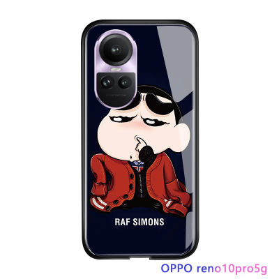 Serpens เคส OPPO Reno10 Pro 5G ลายอนิเมะสำหรับเด็กผู้หญิง,เคสแฟชั่นสำหรับผู้ชายชุดปลอกฝาหลังกระจกนิรภัยมันวาว