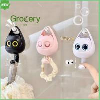 GROCERY LIFE ที่แขวนผนัง ตะขอติดผนังรูปแมว Punch-Free กาวในตัว ที่ใส่หมวก น่ารักน่ารักๆ ที่ซ่อนอยู่ ตะขอแขวนเสื้อผ้า อุปกรณ์เสริมในห้องน้ำ