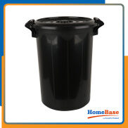 HomeBase ACCO Xô bằng nhựa có nắp 66L Thái Lan W54xH62xD49 màu đen
