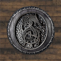 Viking Dragon Circle Rug Anti-Skid Round shape Floor Mat 3D Rug Non-slip Mat Dining Living Room Soft Bedroom Car 03