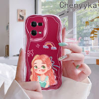 เคส Chenyyyka สำหรับ OPPO Reno 7 4G Reno 8 4G F21 Pro F21s Pro Reno 4 Pro Reno 6เคสสาวน่ารักลายการ์ตูนดีไซน์ใหม่เนื้อครีมขอบกันกระแทกแบบใสนิ่มเคสมือถือโปร่งใสลายกล้องถ่ายรูปเรียบง่ายฝาครอบป้องกันอ่อนโยน