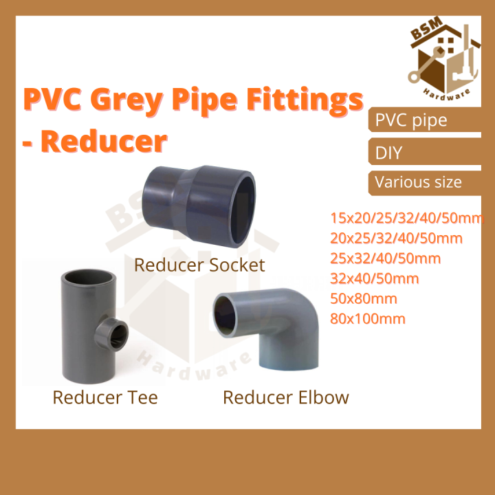 BSM PVC Pipe Joint Fitting Connector Penyambung Paip PVC Grey Pipe Paip
