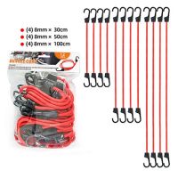 12PCS Elastic Bungee Cords with Hooks Rope Luggage Packing Strap Cargo Net for Motorcycle Bike Travel Camping Hiking