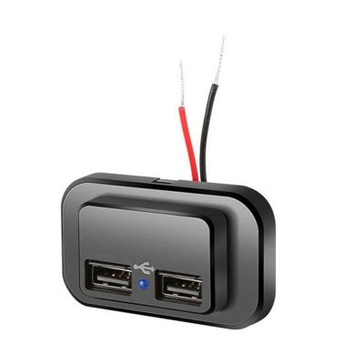 อะแดปเตอร์แปลงไฟ12V สำหรับรถยนต์ซ็อกเก็ต4.8A USB คู่3.1A 12V/24V USB R แผงควมคุมไฟฟ้าอุปกรณ์เสริมรถคาราวานชาวค่าย
