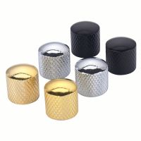 4Pcs Black Metal Guitar Control Dome Knob Volume Tone Knobs Guitar Bass Parts Guitar Bass Accessories