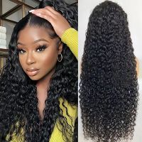 【jw】✶ Deep Front Human Hair Wigs 13x6x1 Transpare Frontal Curly Wig for Woman