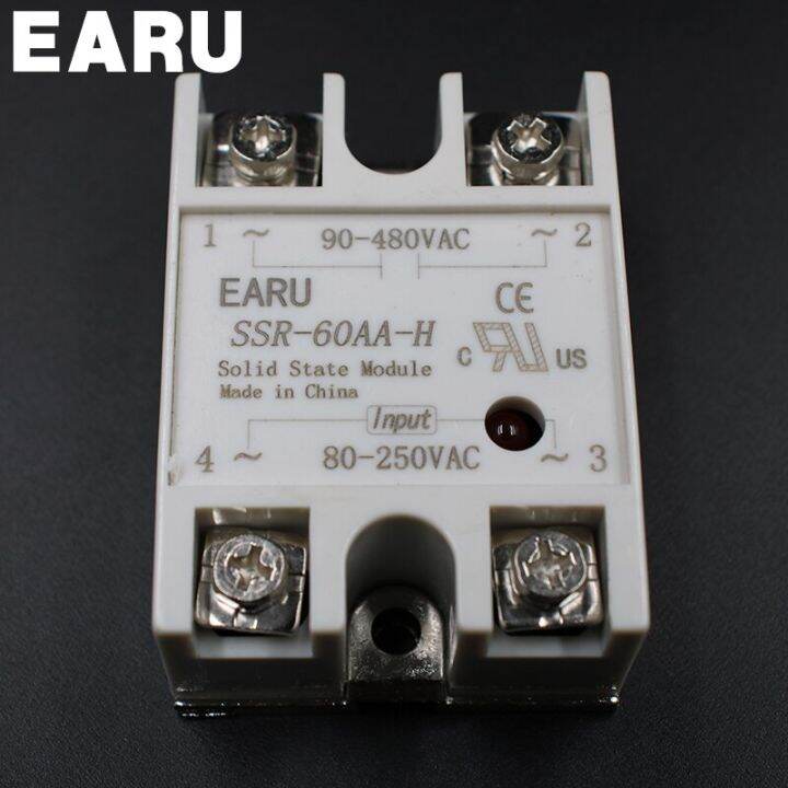 รีเลย์สถานะของแข็ง60a-ssr-60aa-h-80-250v-ac-ถึง90-480v-ac-ssr-รีเลย์60aa-h-โซลิดสเตตควบคุมความต้านทาน