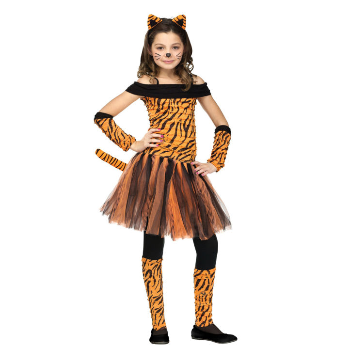 Girls Tiger Costume Child Animals Cosplay Halloween Costumes | Lazada