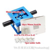 hk◙₪  BGA Reballing 90x90mm Template Holder Fixture Jig with Hand Shank 10/PCS 90mm Stencils Solder Balls