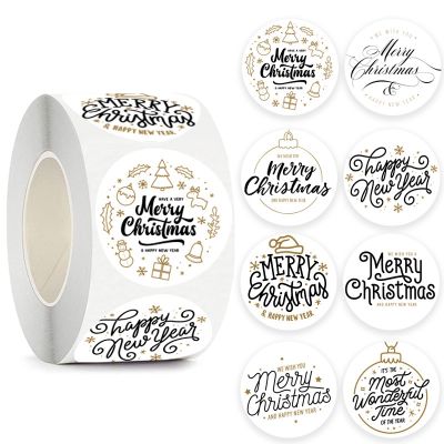 【LZ】✠  100-500 pces feliz natal adesivo festa de natal decoração caixa de presente selado adesivo envelope etiqueta decoração de casa cozimento etiquetas