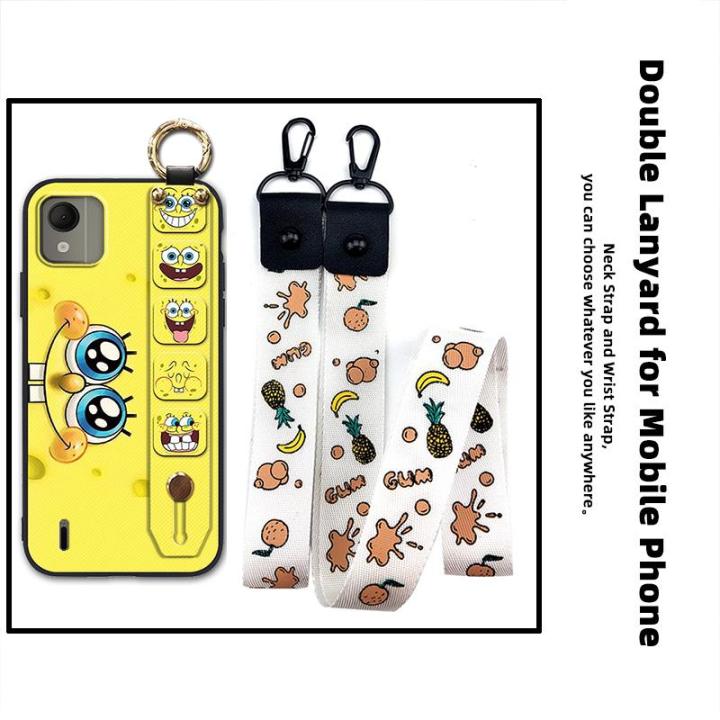 durable-wrist-strap-phone-case-for-nokia-c110-4g-anti-knock-protective-kickstand-silicone-ring-lanyard-anti-dust-cute