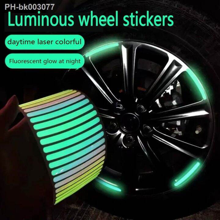 Car wheel hub stickers luminous discoloration dazzle colour tire