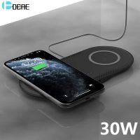 ZZOOI 30W Dual Seat Wireless Charger 2 in 1 Fast Charging Dock for iPhone 13 12 11 Pro XS XR X 8 Samsung S21 S20 S10 Xiaomi Huawei