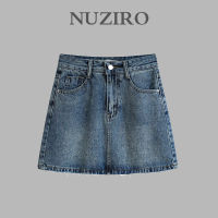 NUZIRO Korean High waisted denim short skirt pants for woman