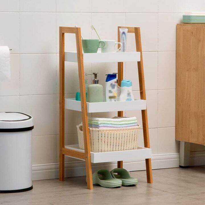 Kalrin Over The Toilet Storage Shelf, 4-Tier Wooden Bathroom Organizer Adjustable Saver Space Rack With Toilet Paper Holder, Brown