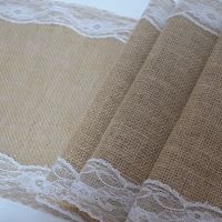 [HOT EXQQUZIOWGWD 116] Jute Lace Burlap Table Runner Vintage Hessian Rustic Country Wedding Party Decor Christmas Dining Room Resturant Table Runners