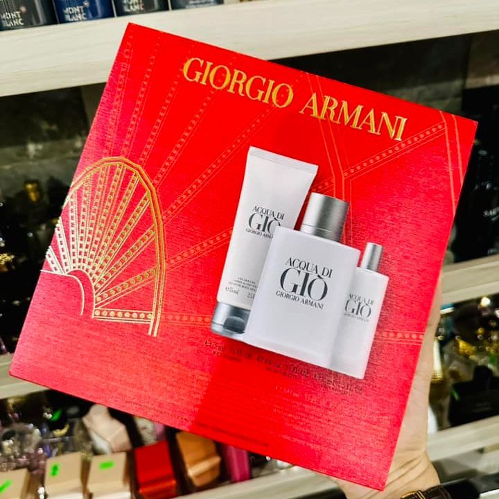 SET Nước Hoa 3 Món Giorgio Armani Acqua Di Gio 100ML + 15ML + KEM DƯỠNG DA  - AQUA GIÒ TRẮNG NAM 