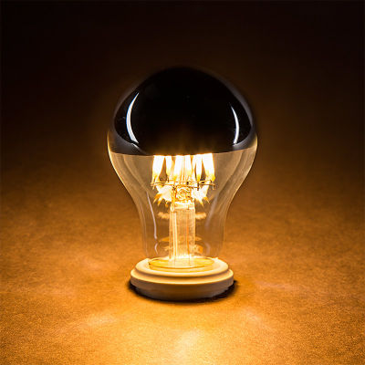 A19 Globe led Lamp 8W 2700K Dimmable LED Light Bulb Top Silver Mirror E26 E27 Base Edison Led Bulbs For Home Decoration Lighting