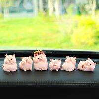 【jw】✗  Piggy interior Ornamentos Resina Pink Pig Decoração Dos Desenhos Animados para Painel Escritório Aniversário Presente Car Acessórios